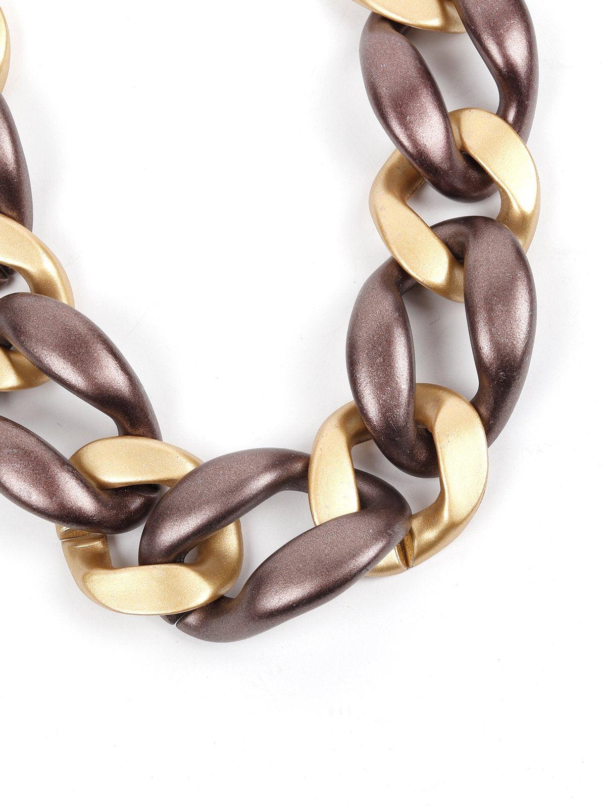 Odette Women Purple And Gold Metal Necklace - Image 6