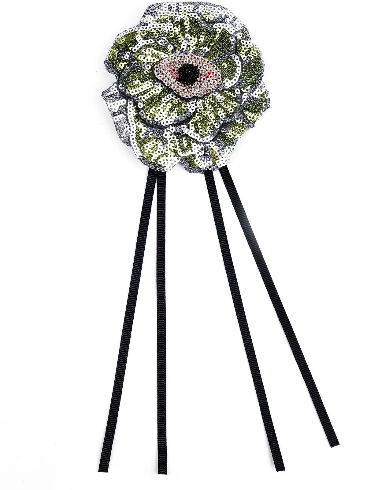 Odette Women Green Metal Brooch - Image 3