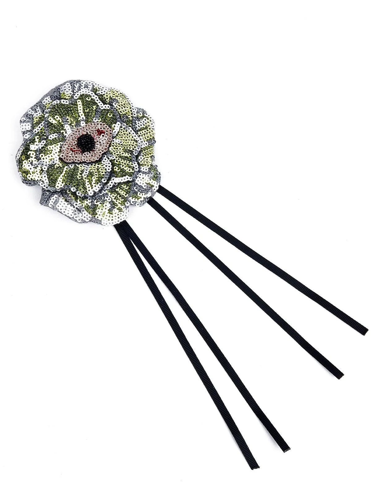 Odette Women Green Metal Brooch - Image 4