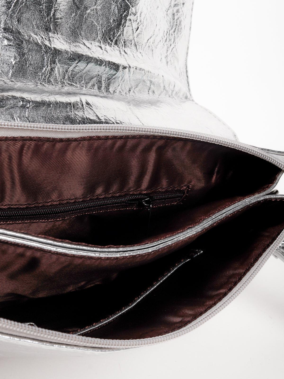 Odette Women Silver Letherette Clutch Bag - Image 6