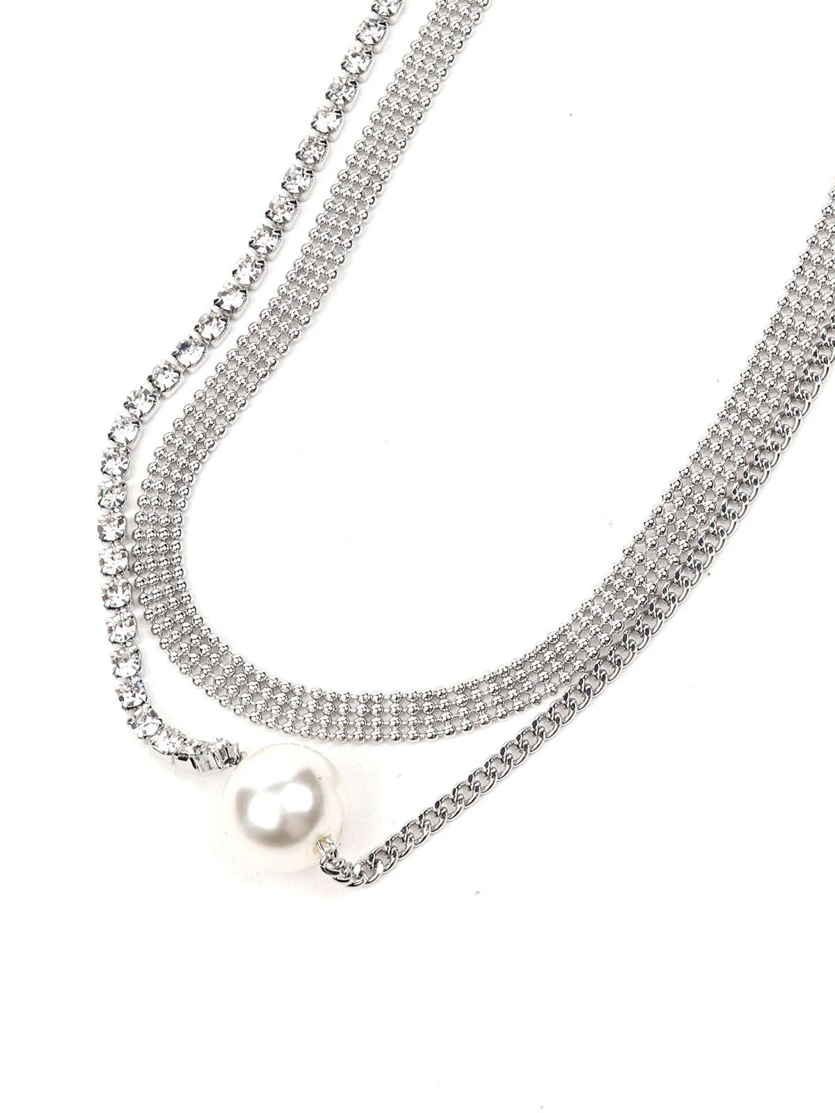 Odette Women Off-White Metal Necklace - Image 6