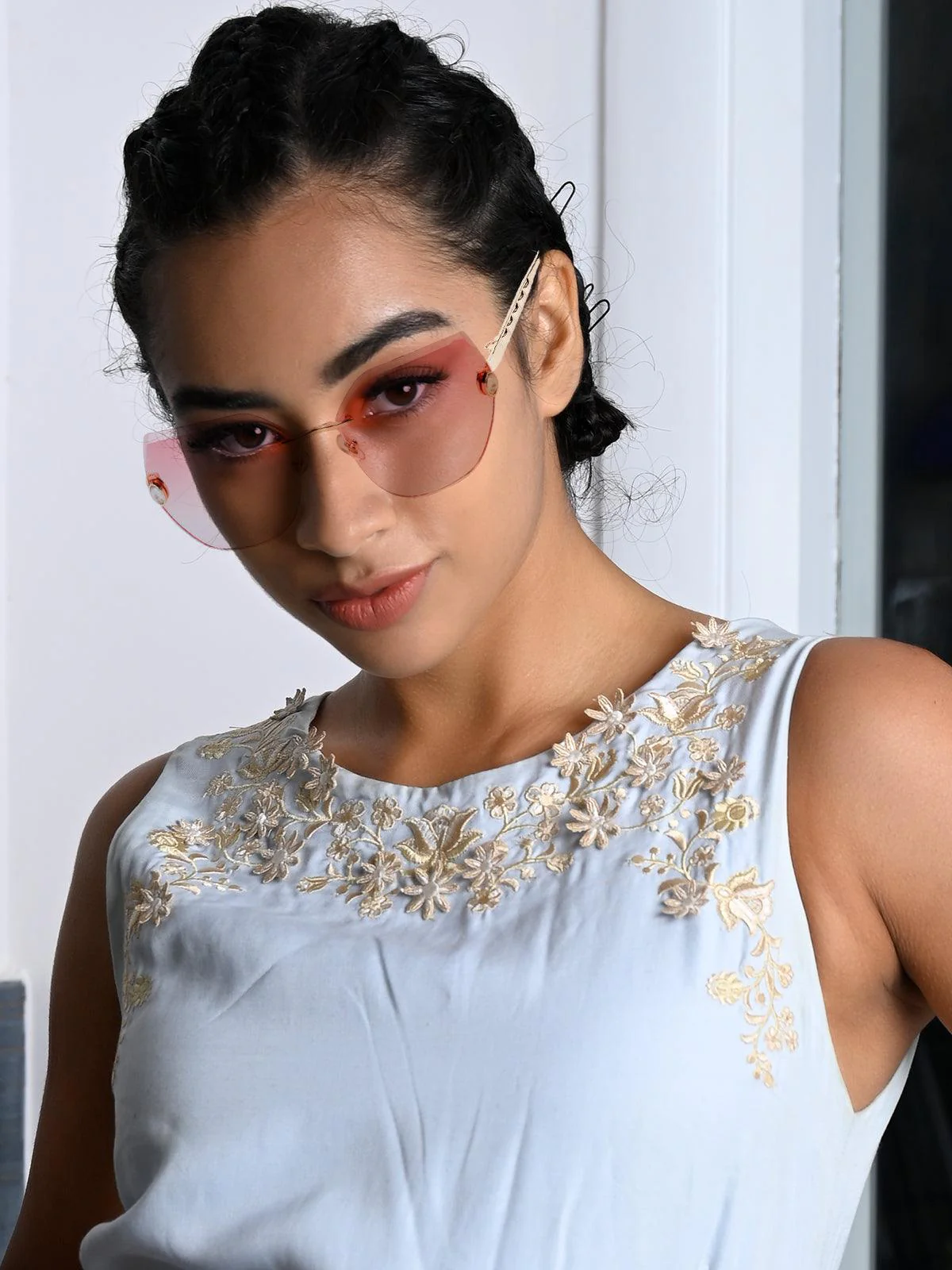 Odette Women Pink High-Index Acrylic Sunglasses