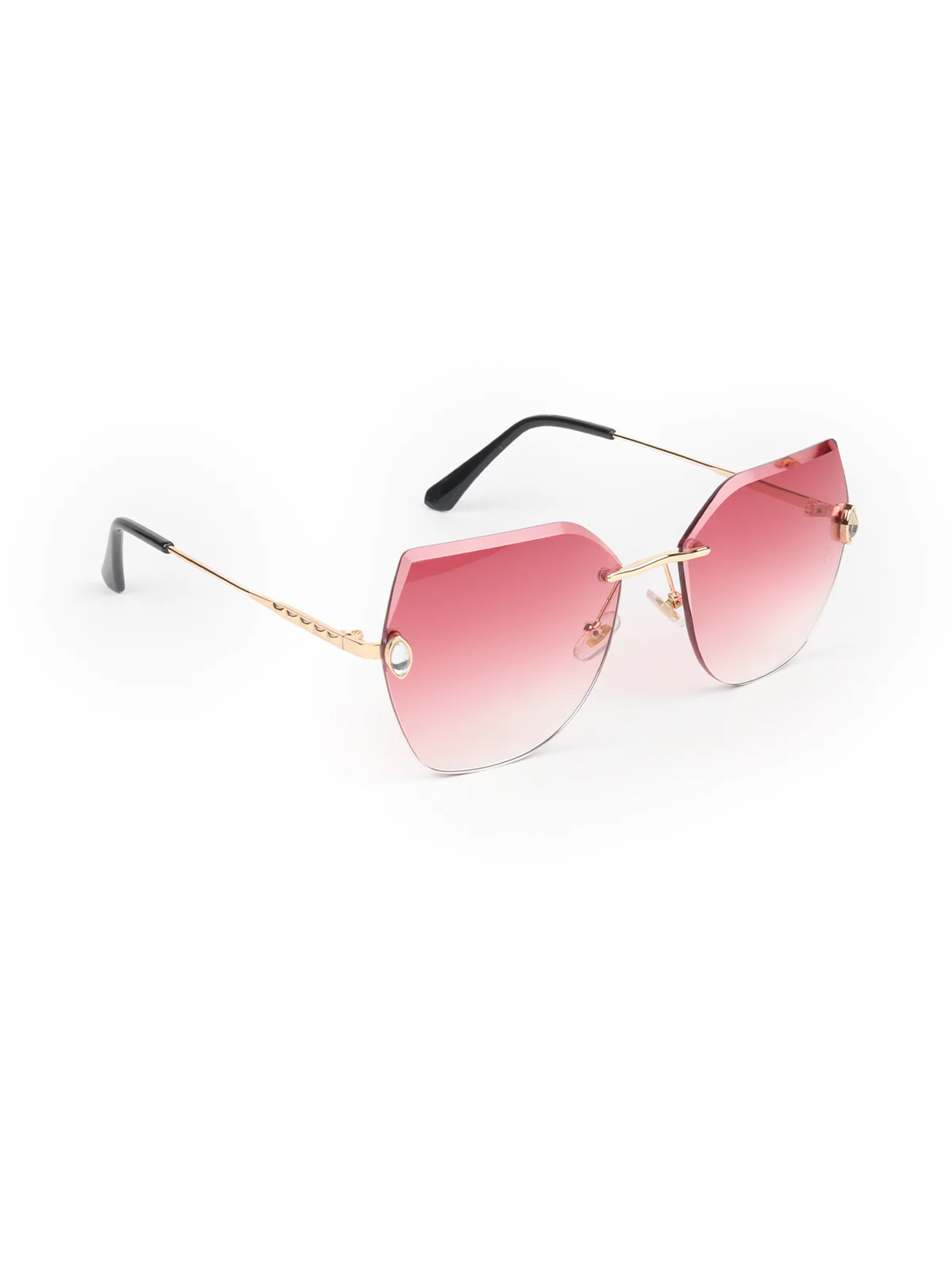 Odette Women Pink High-Index Acrylic Sunglasses - Image 3