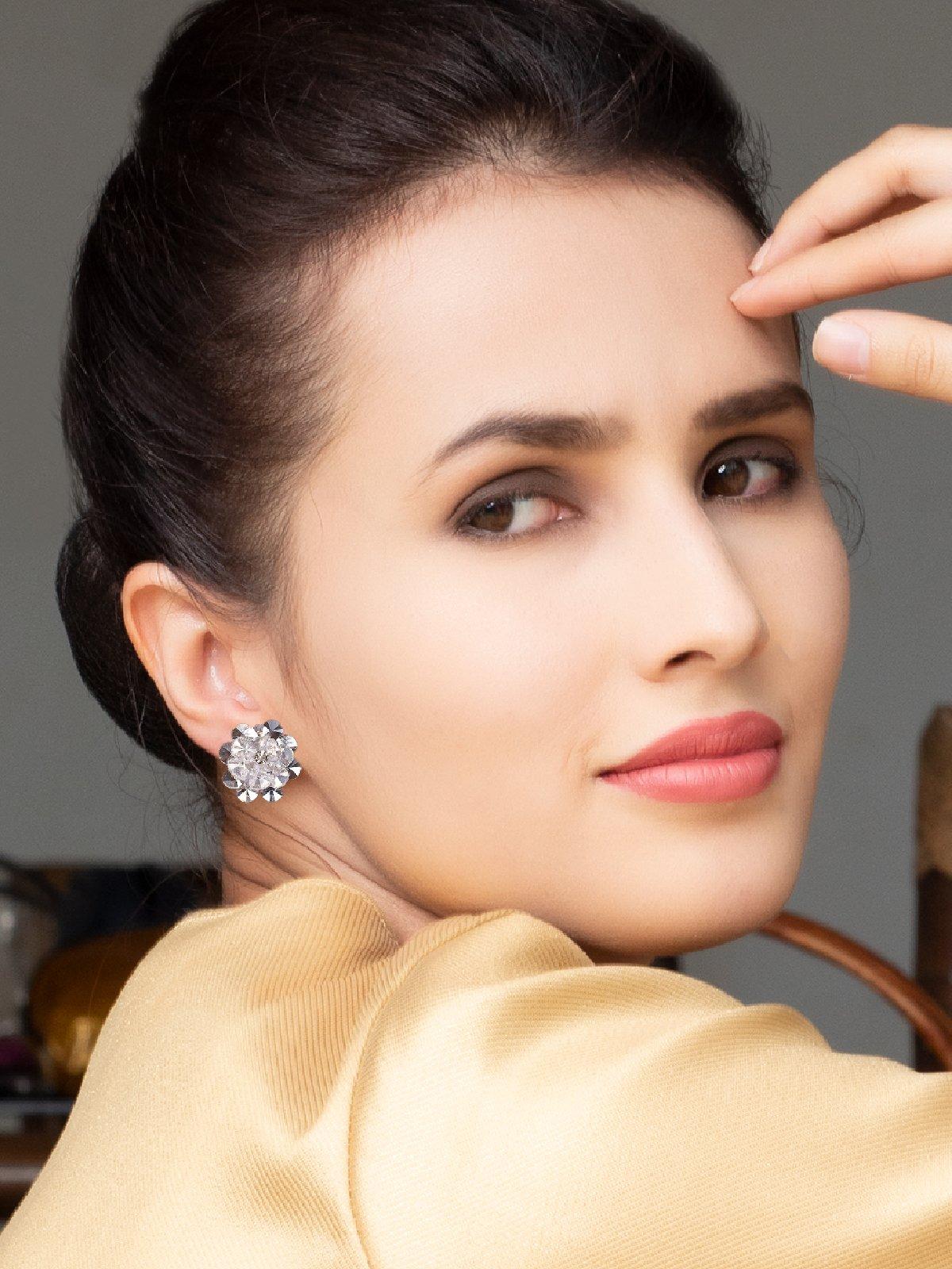 Odette Women Clear Metal Earrings - Image 2