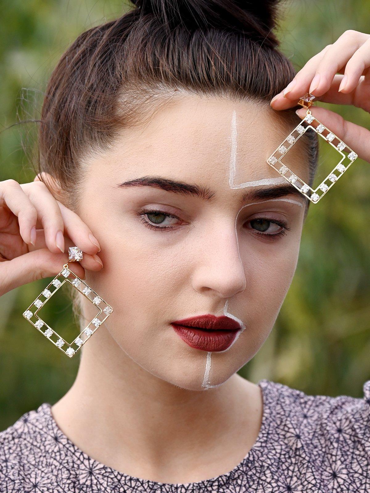 Odette Women Blue Metal Earrings