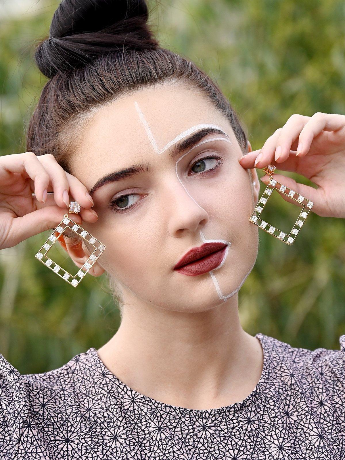 Odette Women Blue Metal Earrings - Image 2