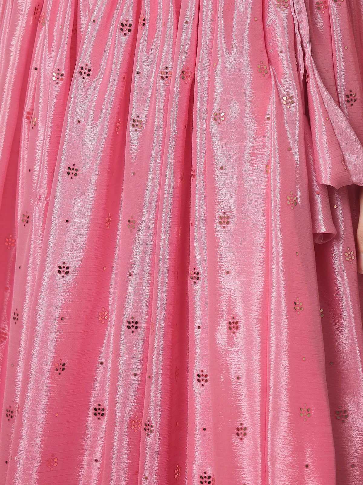 Odette Women Modren Pink Chinon Silk Embellished Semi Stitched Lehenga With Unstitched Blouse - Image 5