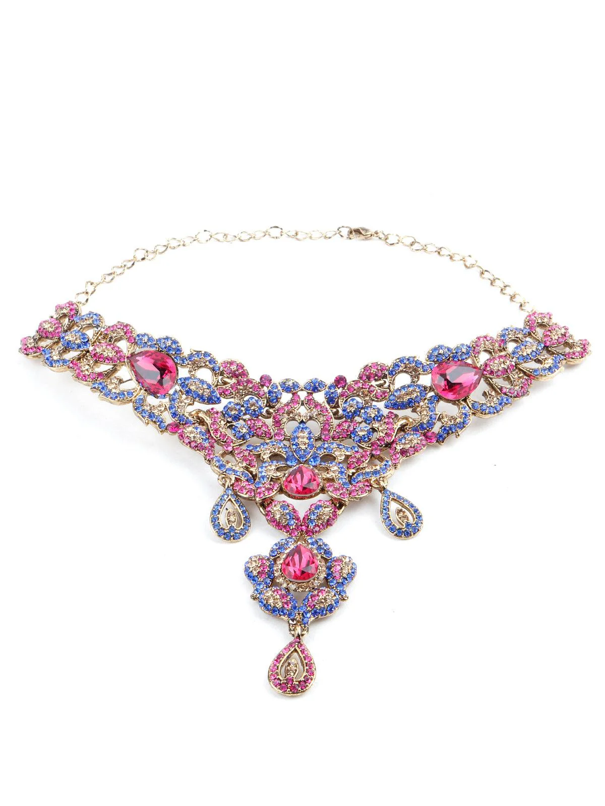 Odette Women Multi Color Crystal Necklace Set - Image 6