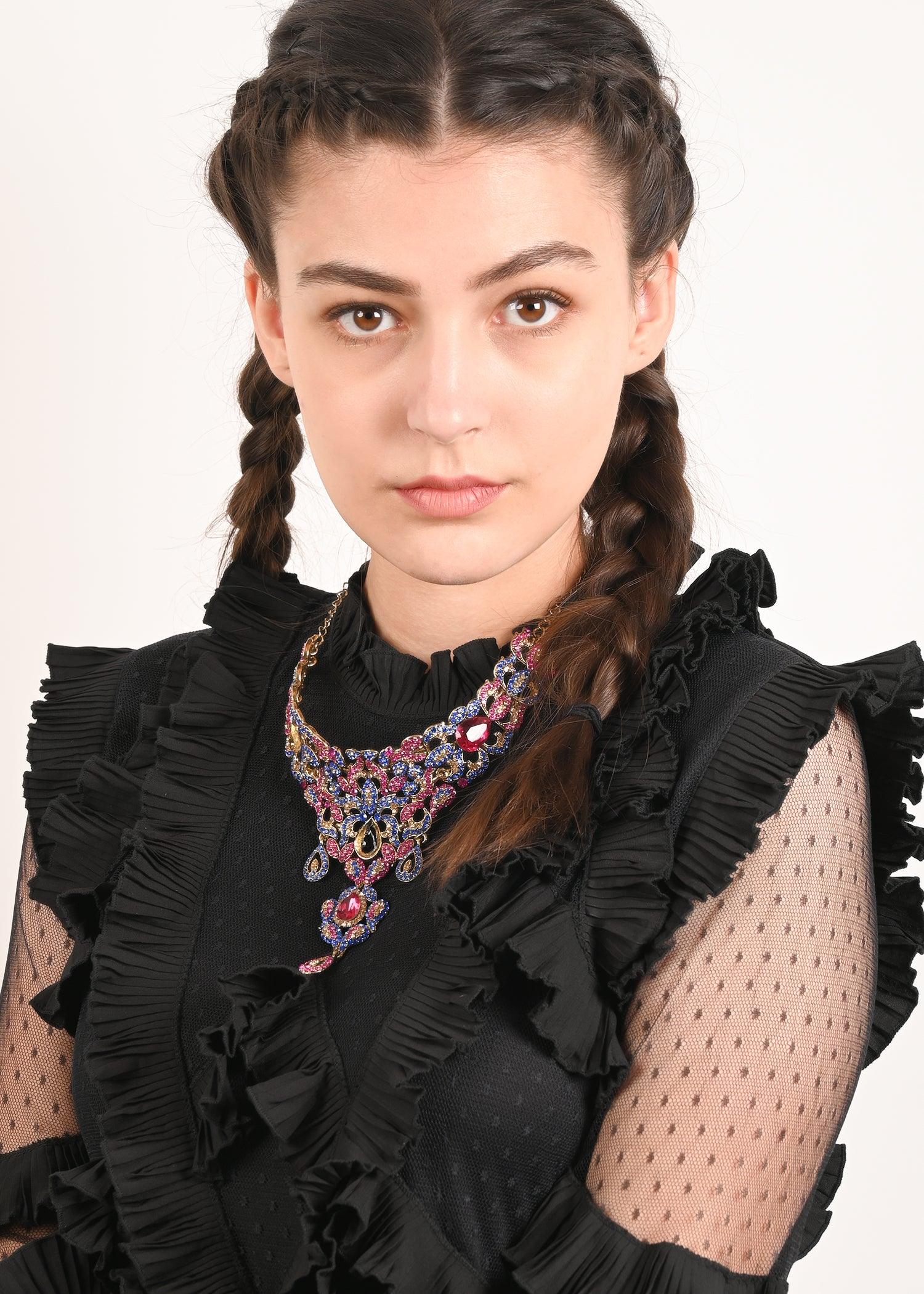 Odette Women Multi Color Crystal Necklace Set - Image 7