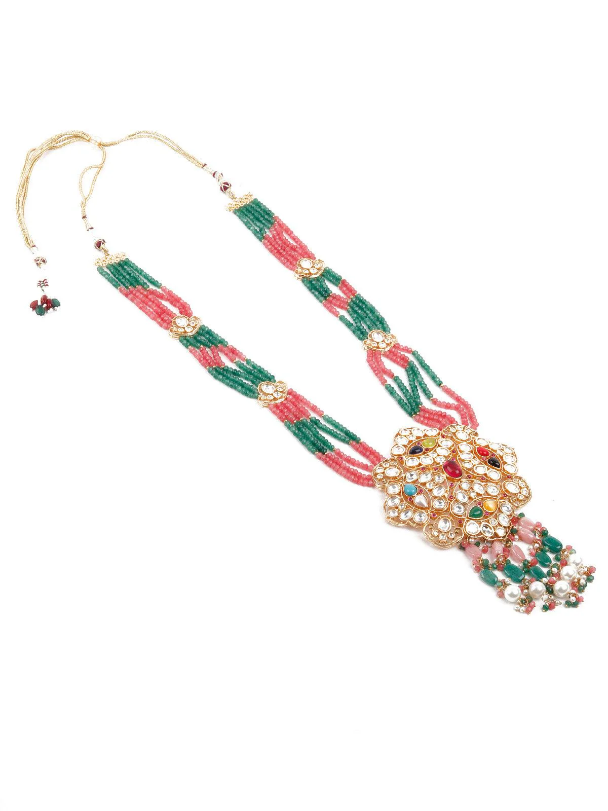 Odette Women Multi Colored Rani Har Necklace Set - Image 4