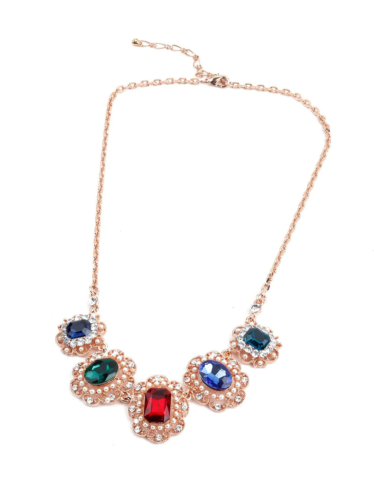 Odette Women Pearl And Rhinestone Collar Necklace - Image 4