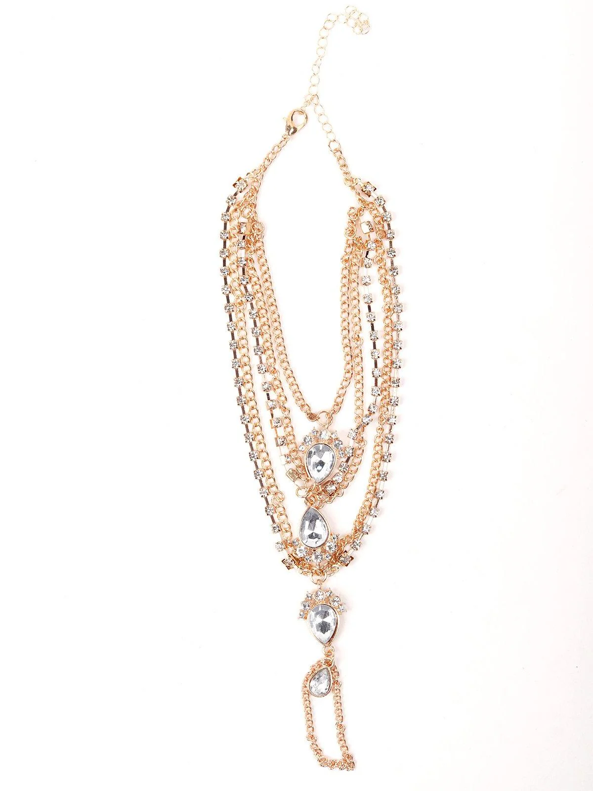 Odette Women Gold Metal Hathphool - Image 6