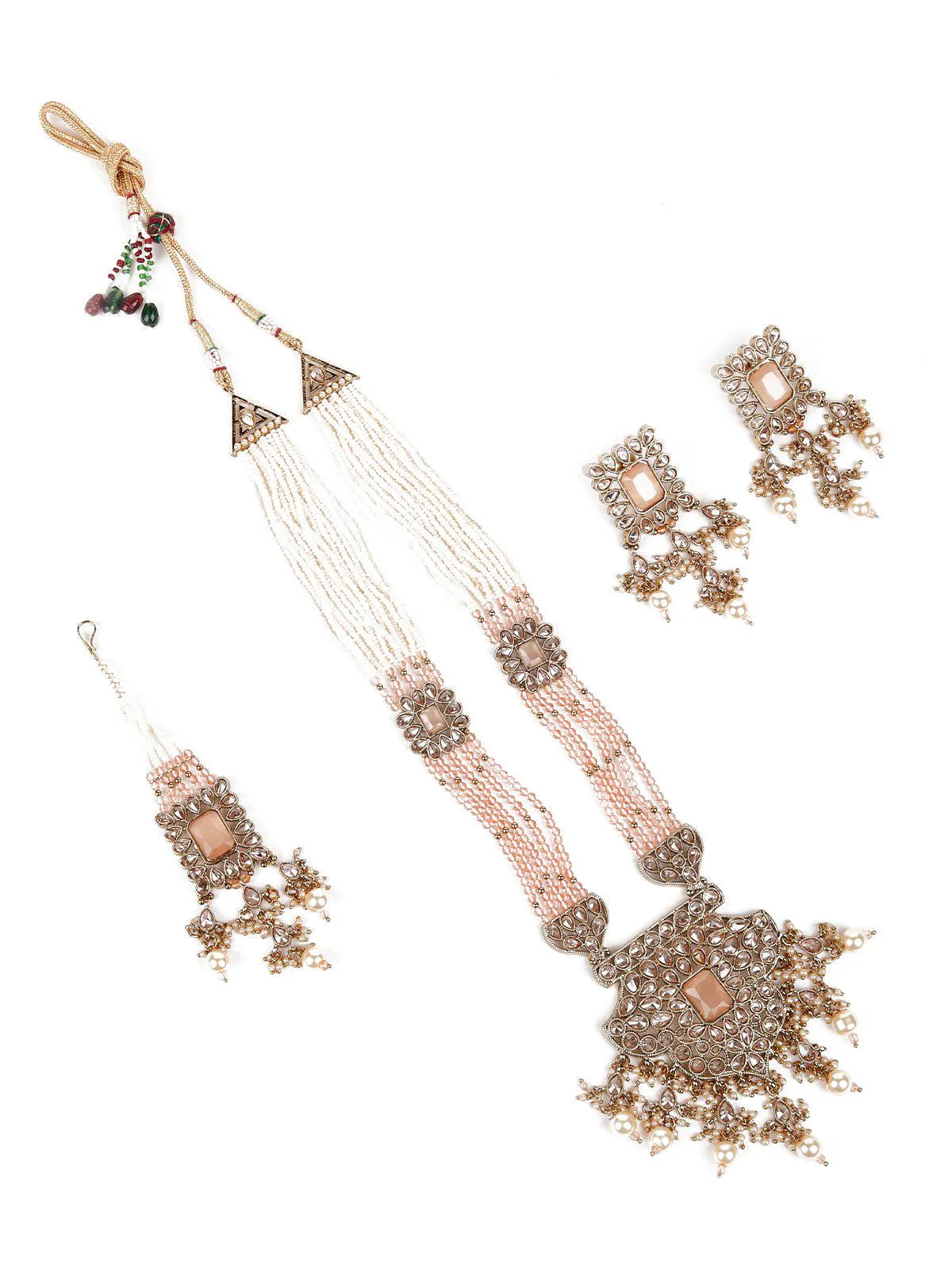Odette Women Silver Pearls Necklace Set - Image 3