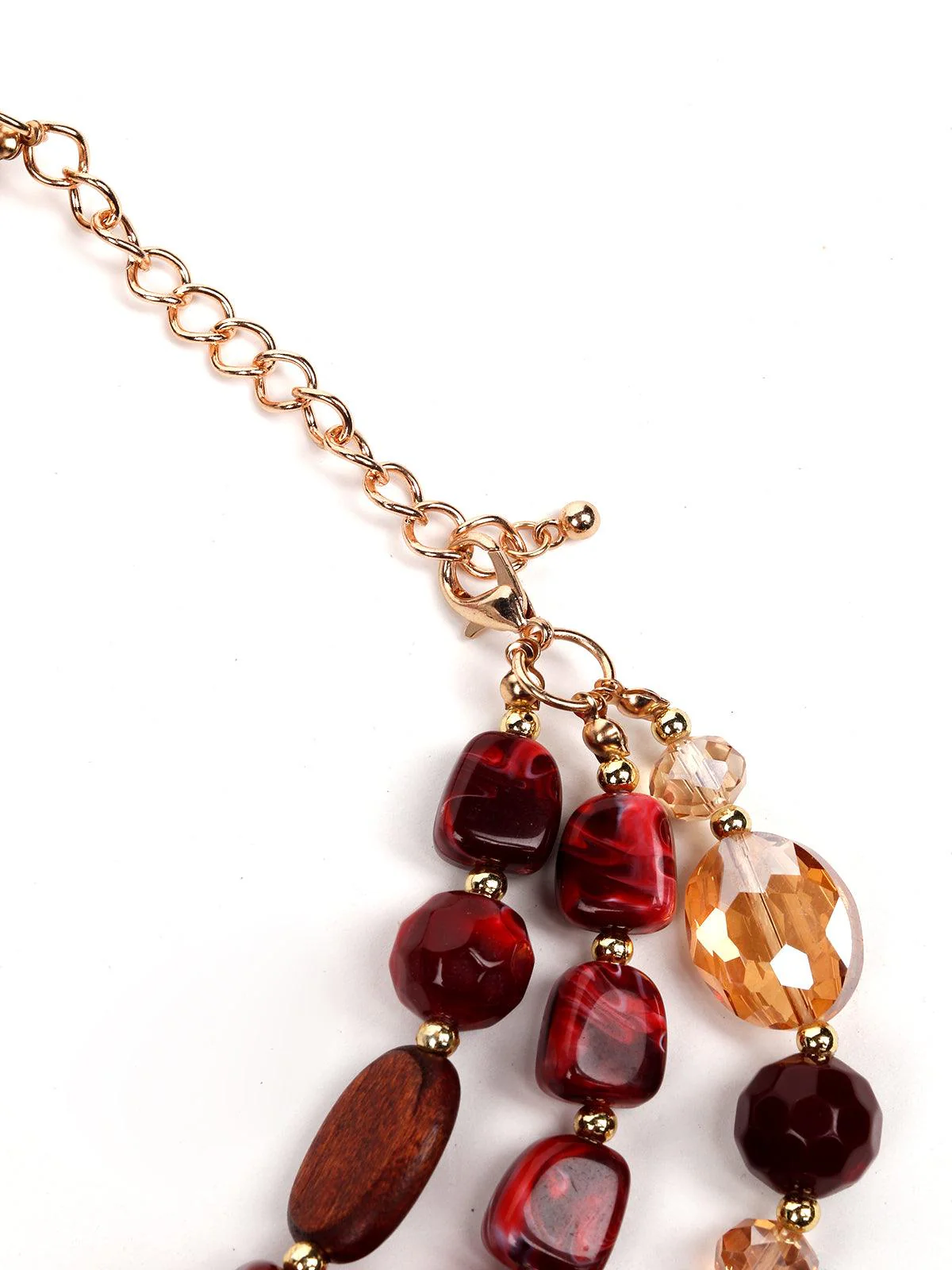 Odette Women Red Stone Metal Necklace - Image 6