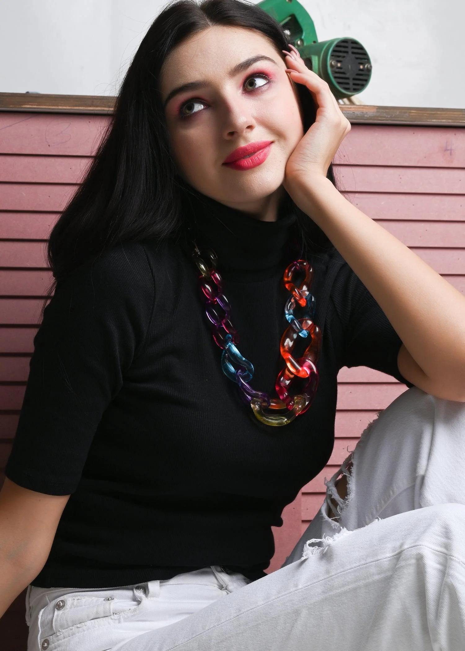 Odette Women Multicolor Acrylic Fruity Necklace - Image 2