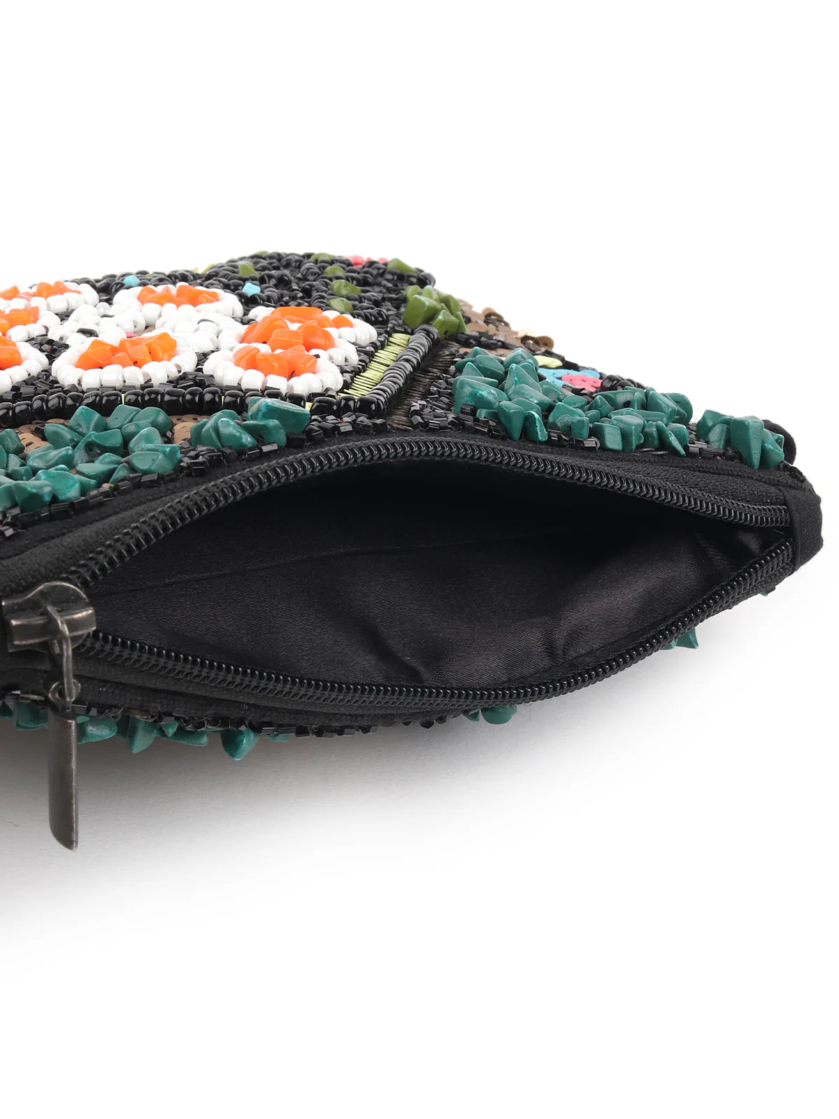 Odette Women Multicolor Beads And Sequins Embroidered Clutch - Image 6