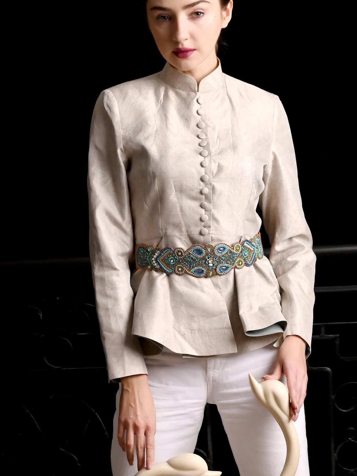 Odette Women Multicolor Boho Embellished Belt - Image 2