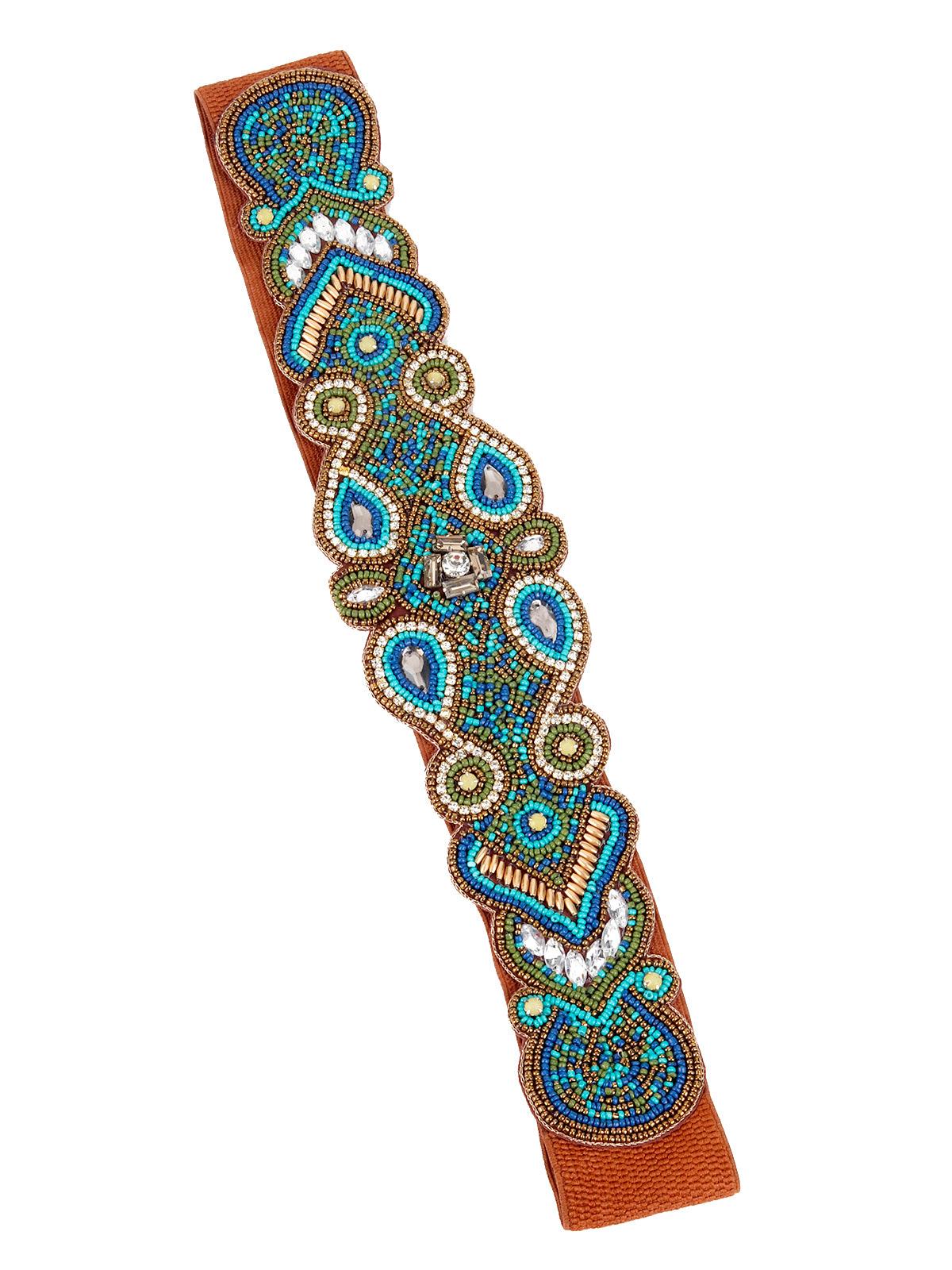 Odette Women Multicolor Boho Embellished Belt - Image 3