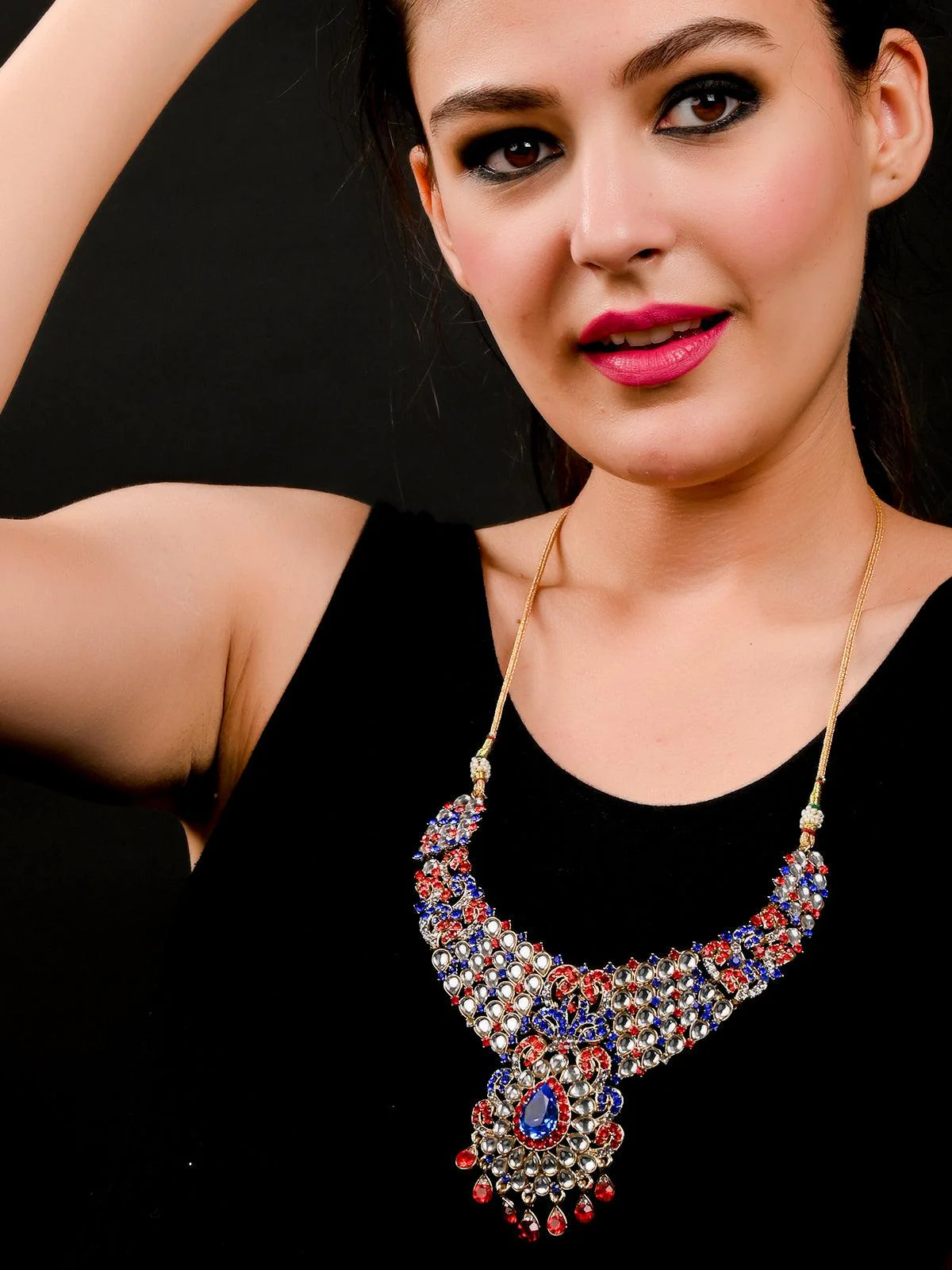 Odette Women Multicolor Crystal Necklace Set