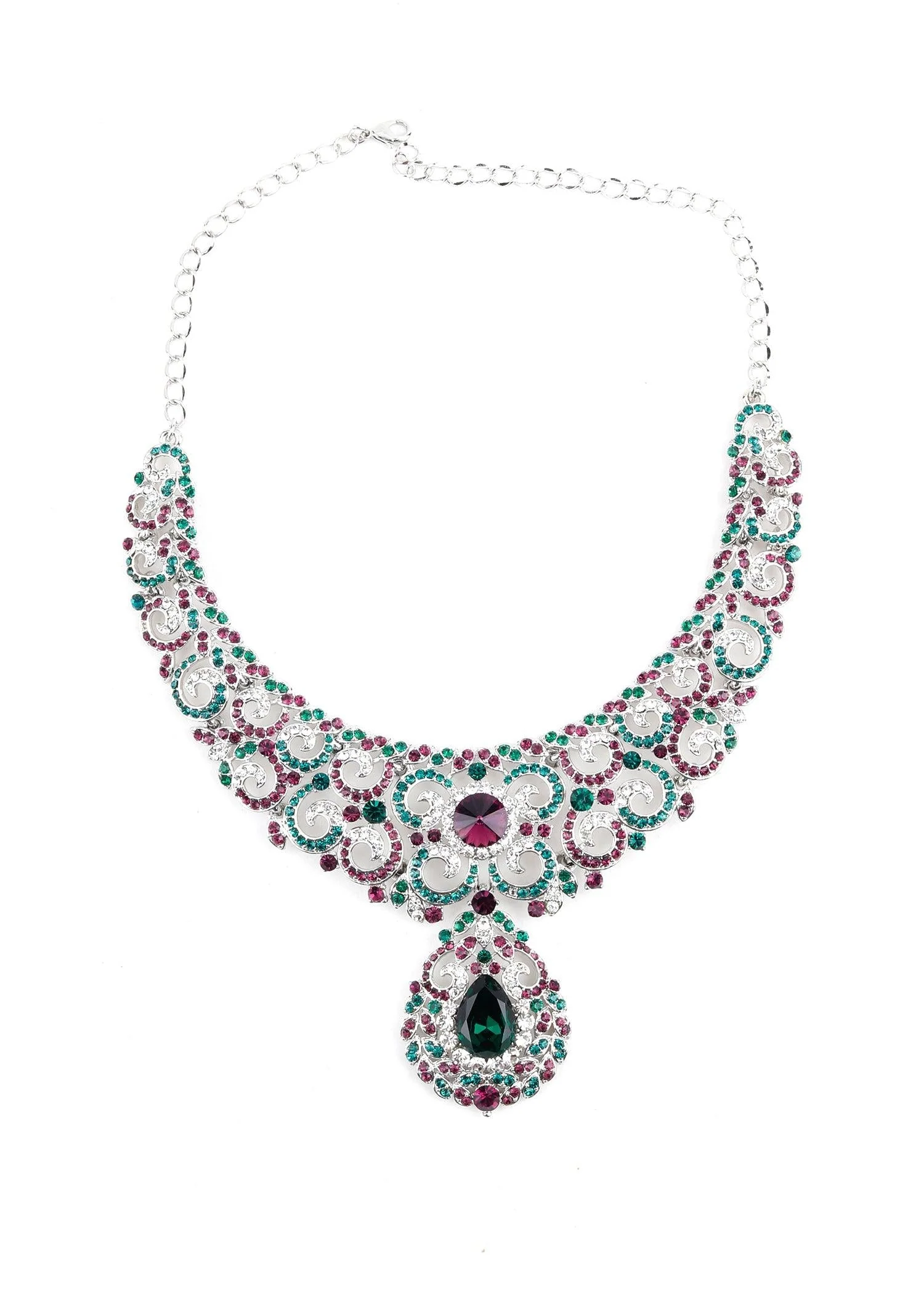 Odette Women Multicolor Crystal Necklace Set - Image 4