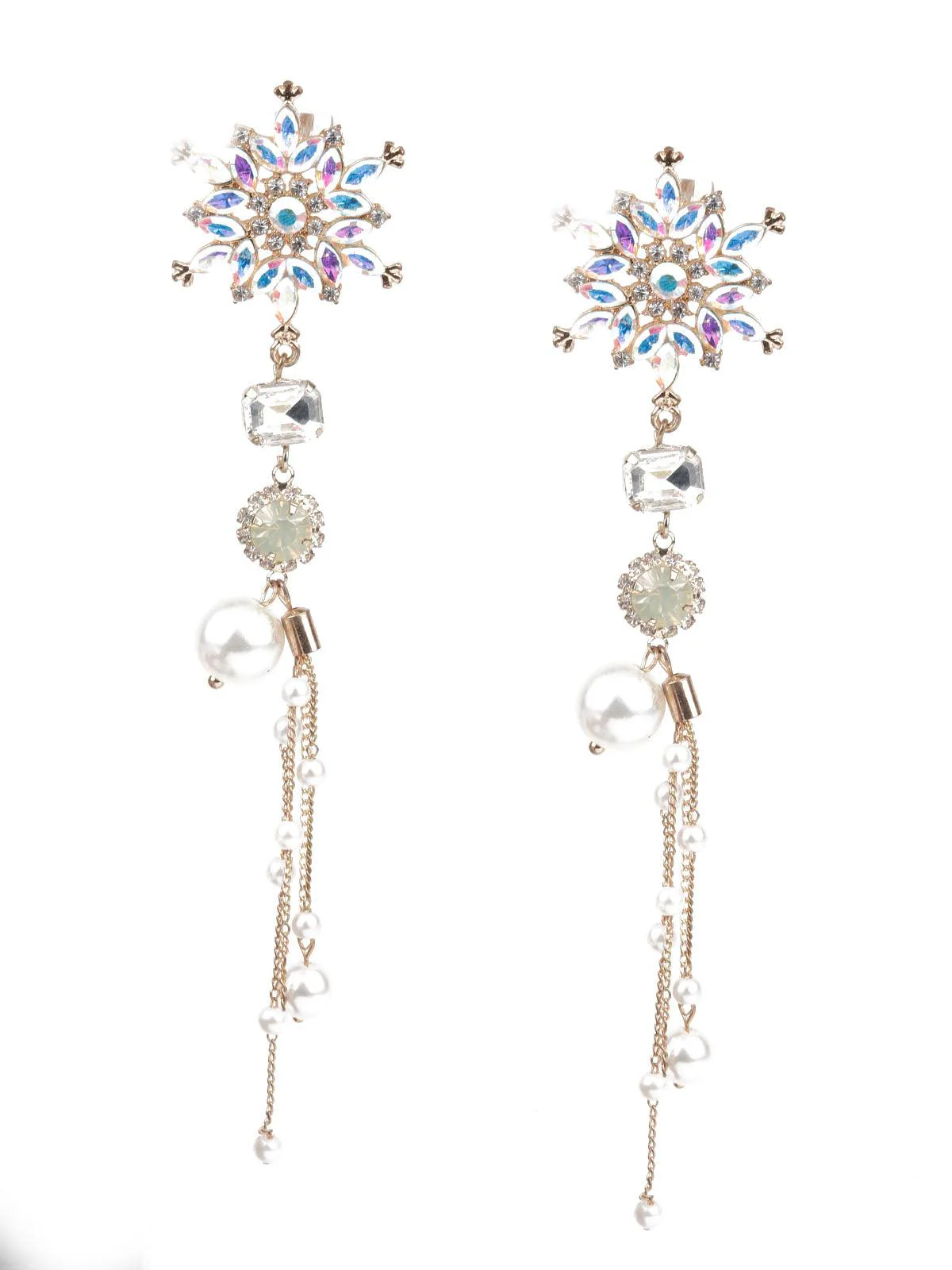 Odette Women Multicolor Floral Dangler Earring
