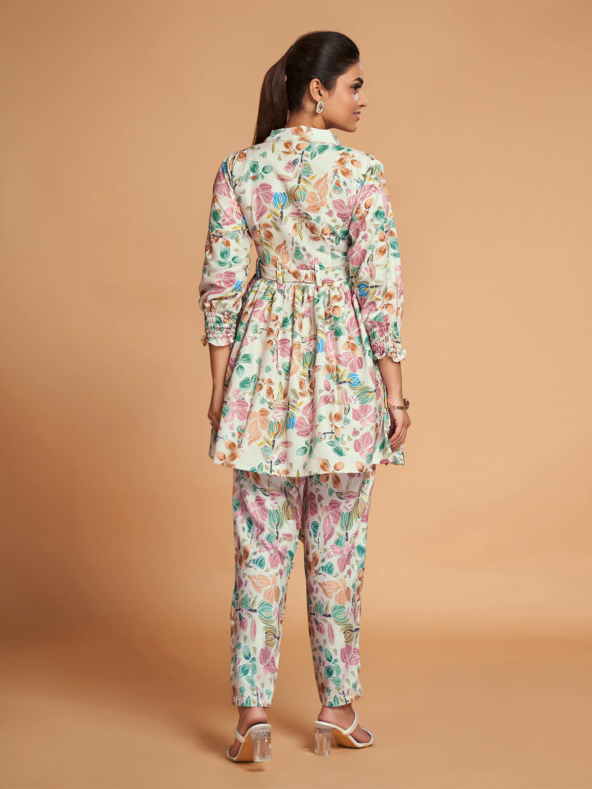Odette Women Multicolor Rayon Printed Stitched Co-Ord Set - Image 3