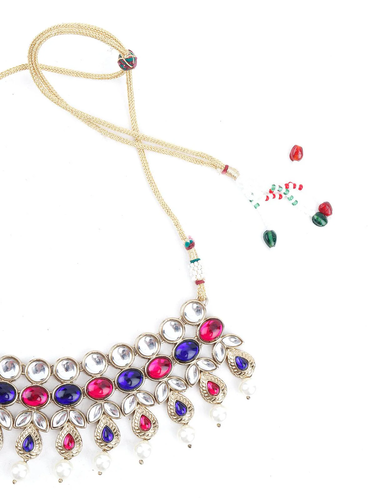 Odette Women Multicolor With Pearls Necklace Set - Image 7