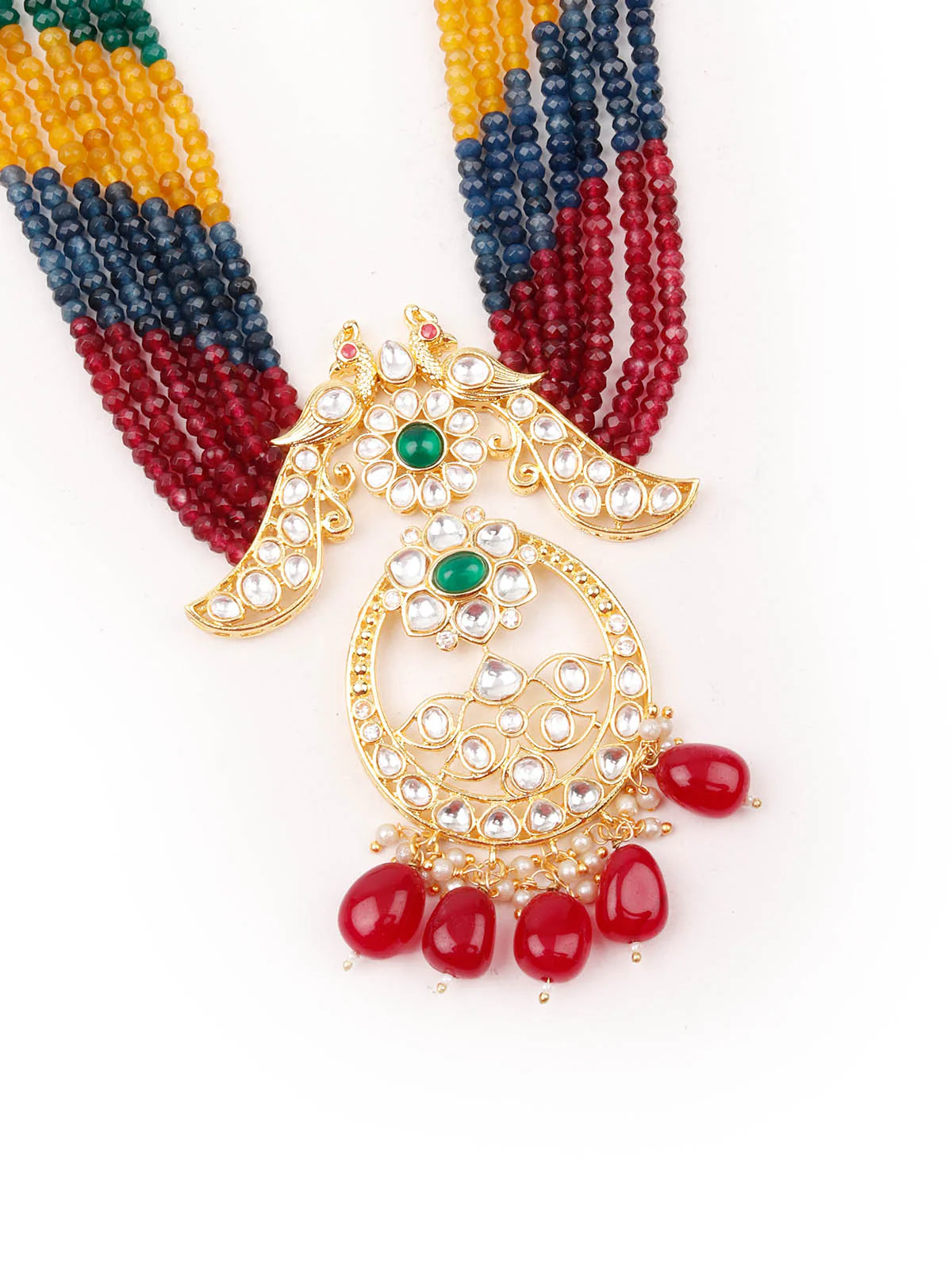 Odette Women Multicolored And Gold Long Necklace Set - Image 4