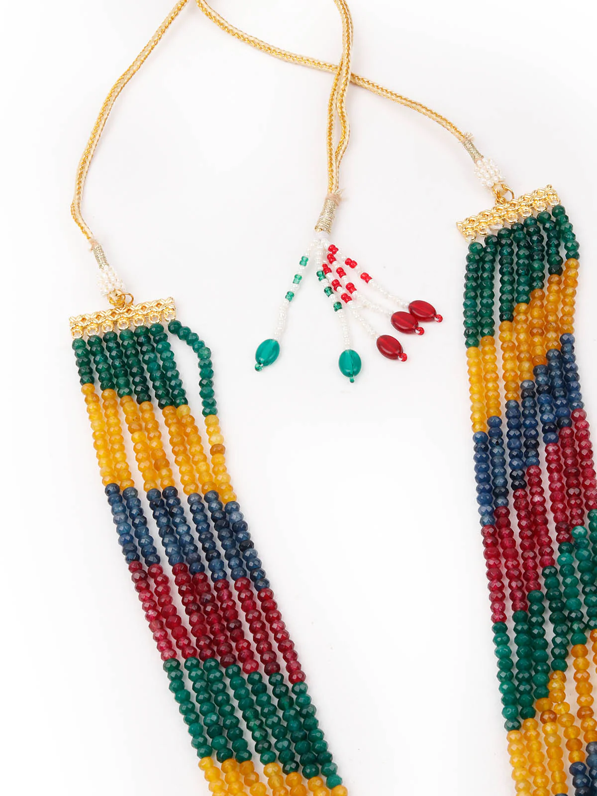 Odette Women Multicolored And Gold Long Necklace Set - Image 5