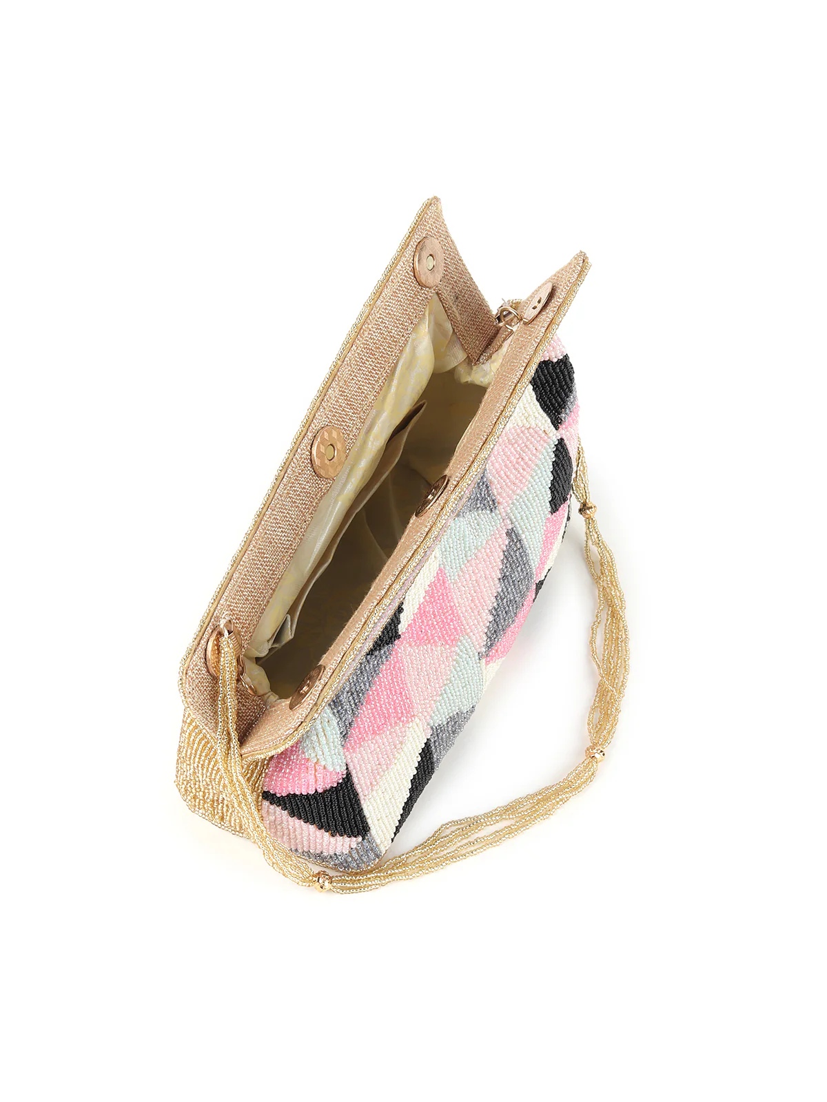 Odette Multi Fabric Beaded Clutch For Women - Image 6