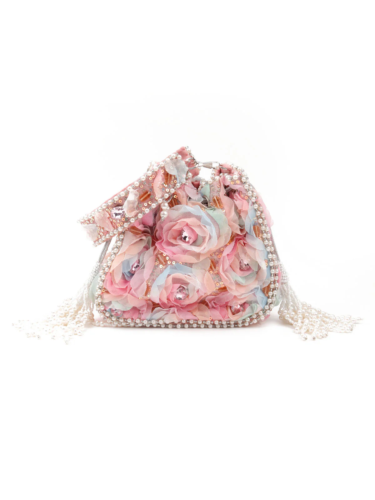 Odette Women Multicolored Embellished Potli Bag - Image 3