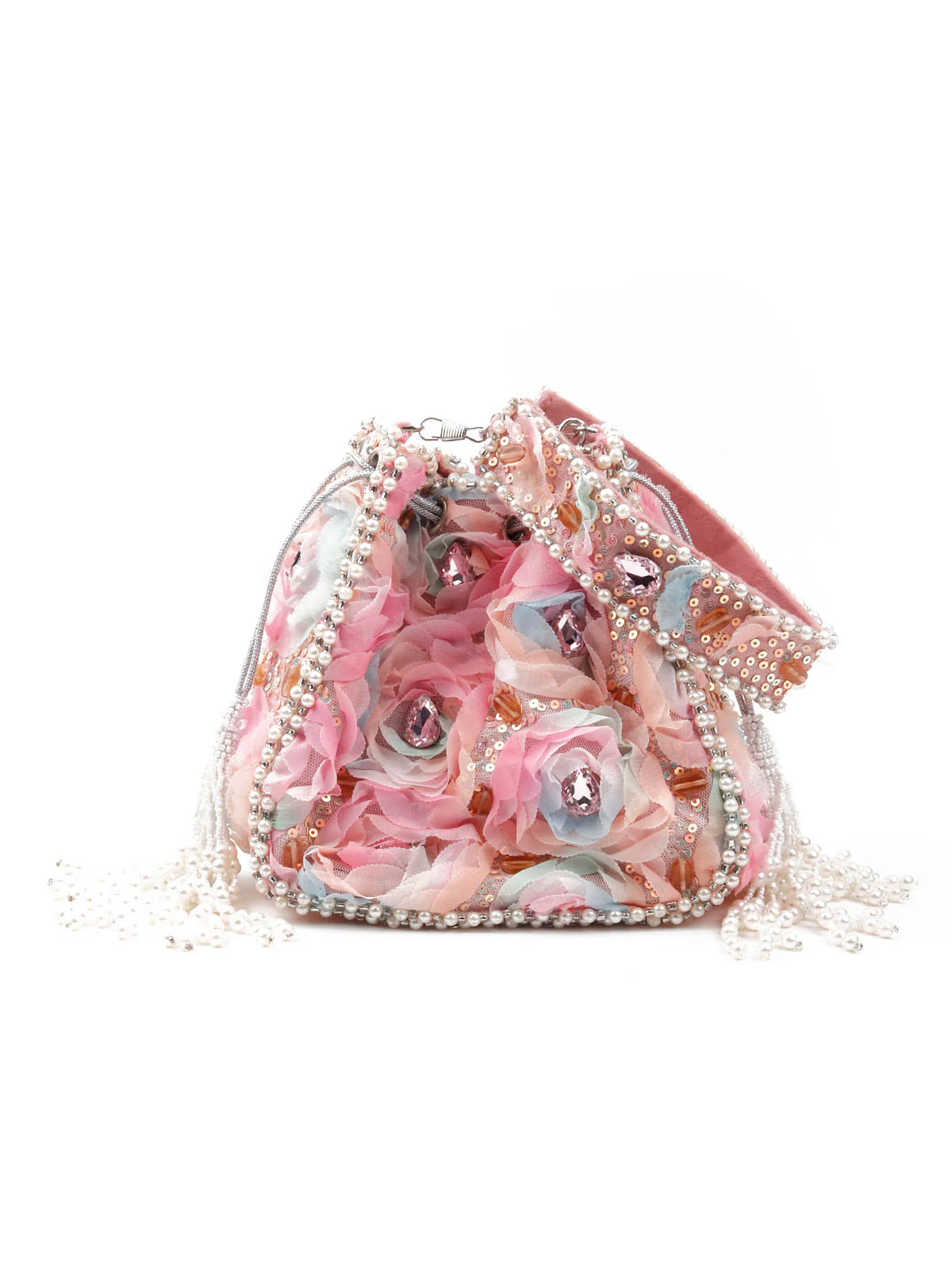Odette Women Multicolored Embellished Potli Bag - Image 5