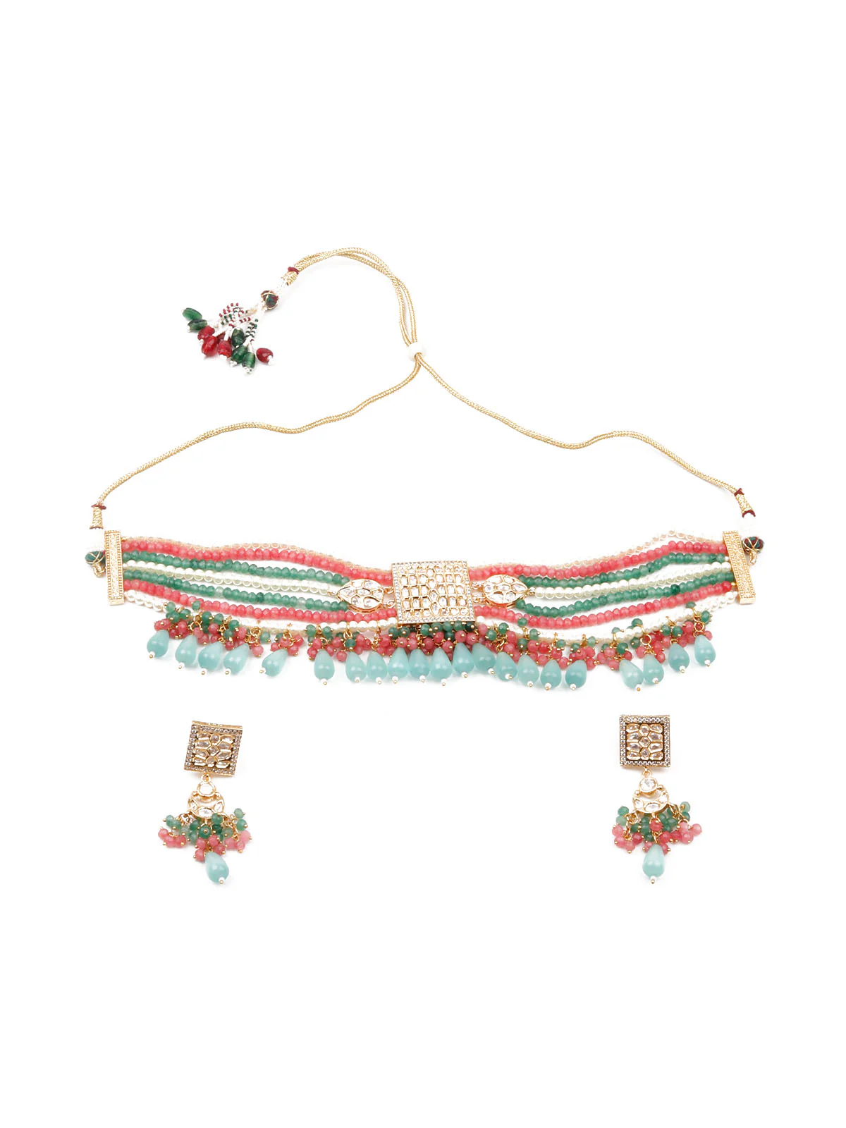 Odette Women Multicolored Statement Choker Set - Image 3