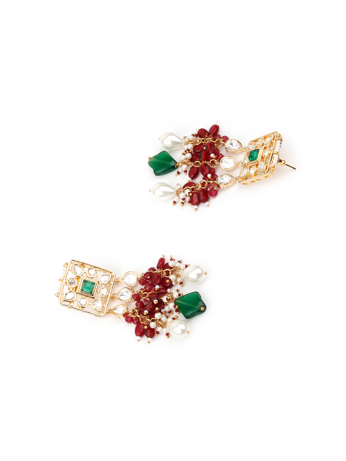 Odette Women Multicolored Stone Studded Choker Necklace Set - Image 2
