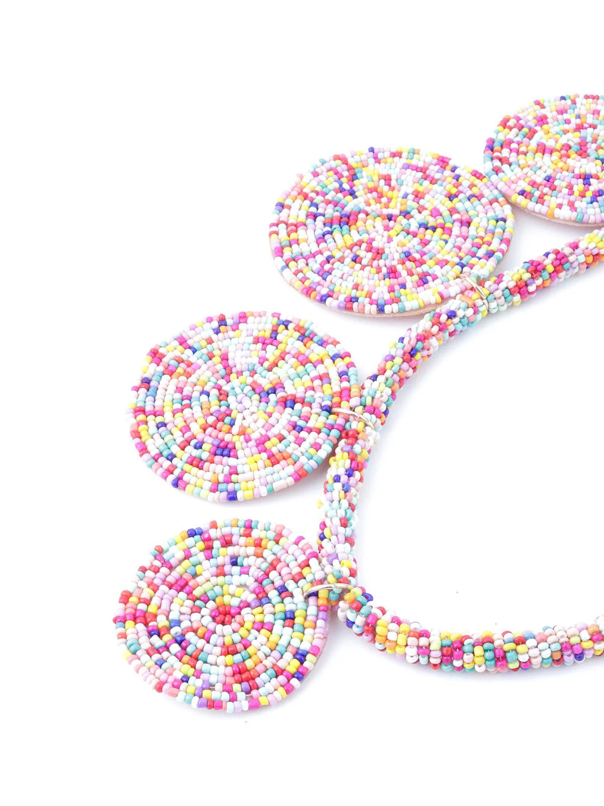 Odette Women Multicolour Beaded Chunky Necklace - Image 4