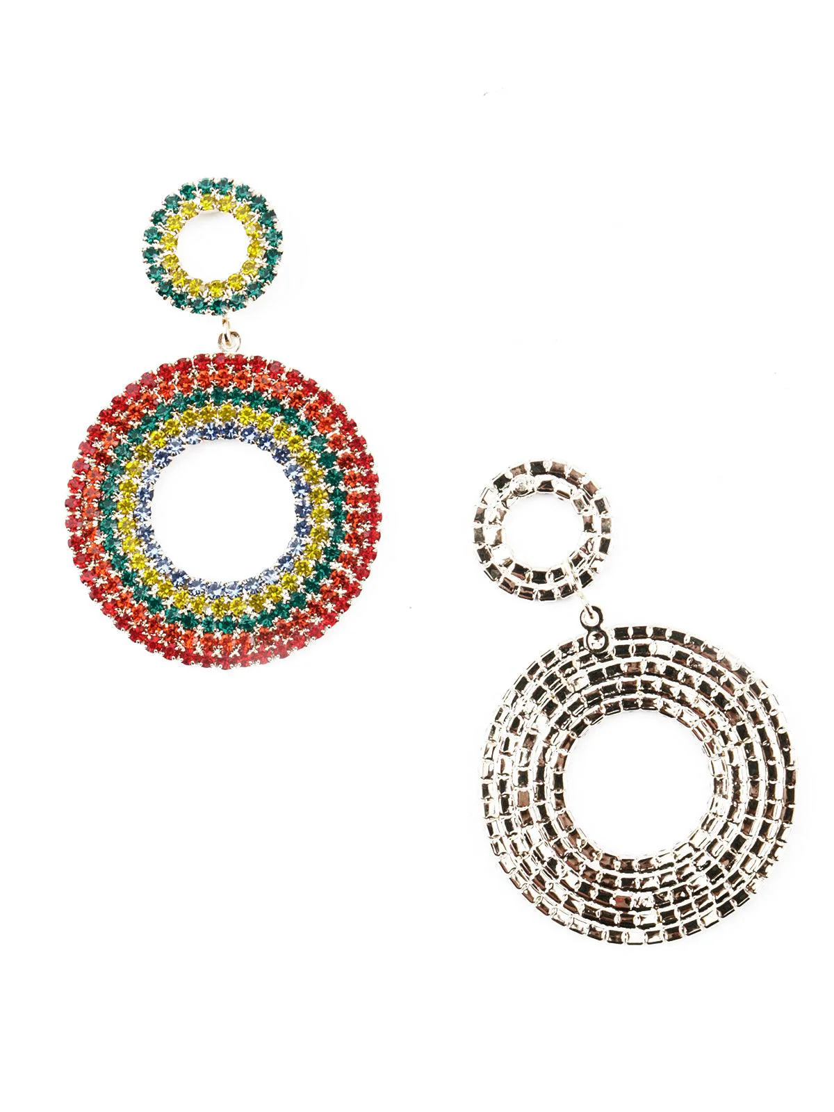 Odette Women Multicolour Crystal Dangle Earring - Image 5