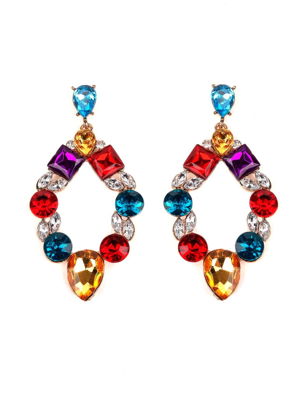 Odette Women Multicolour Metal Earrings - Image 3