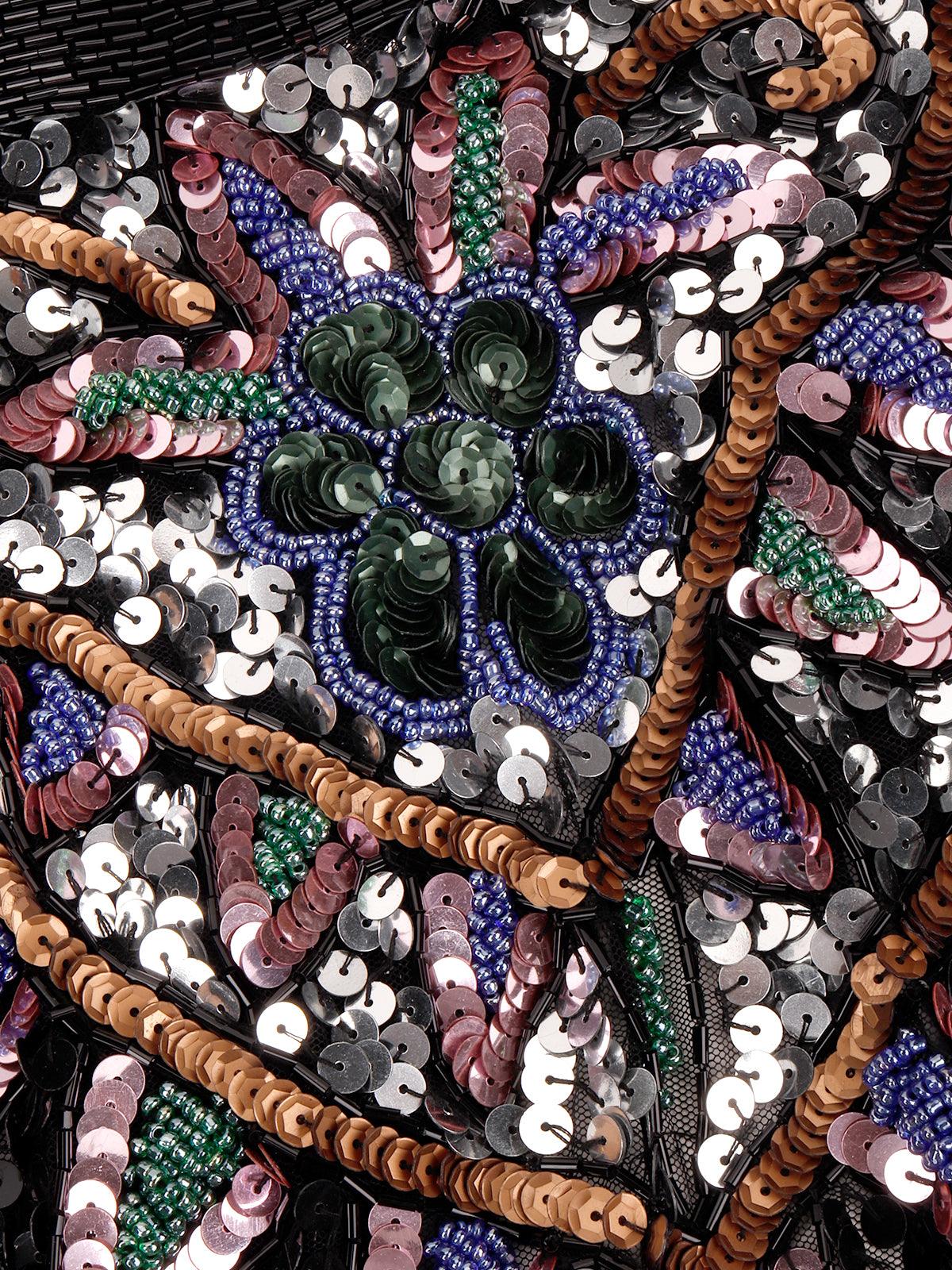 Odette Women Multicolour Embellished Cape - Image 5
