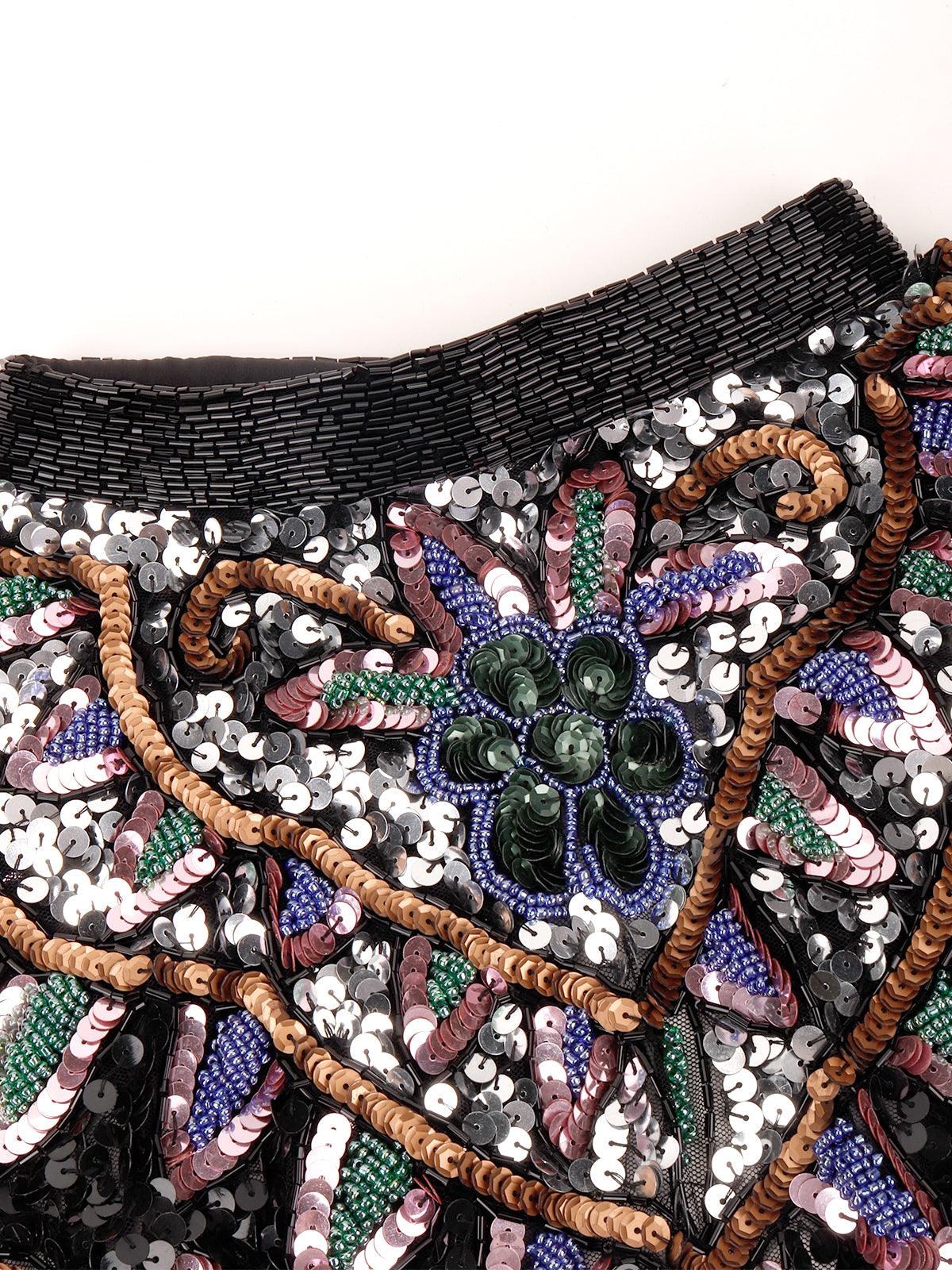 Odette Women Multicolour Embellished Cape - Image 6
