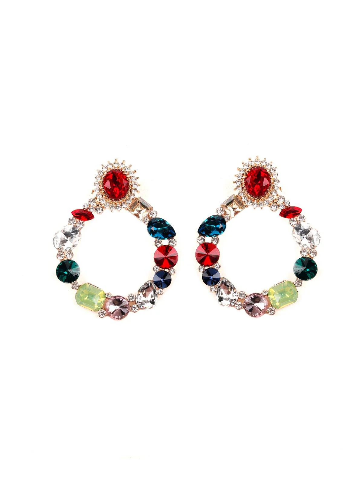 Odette Women Multicolour Metal Earrings - Image 3