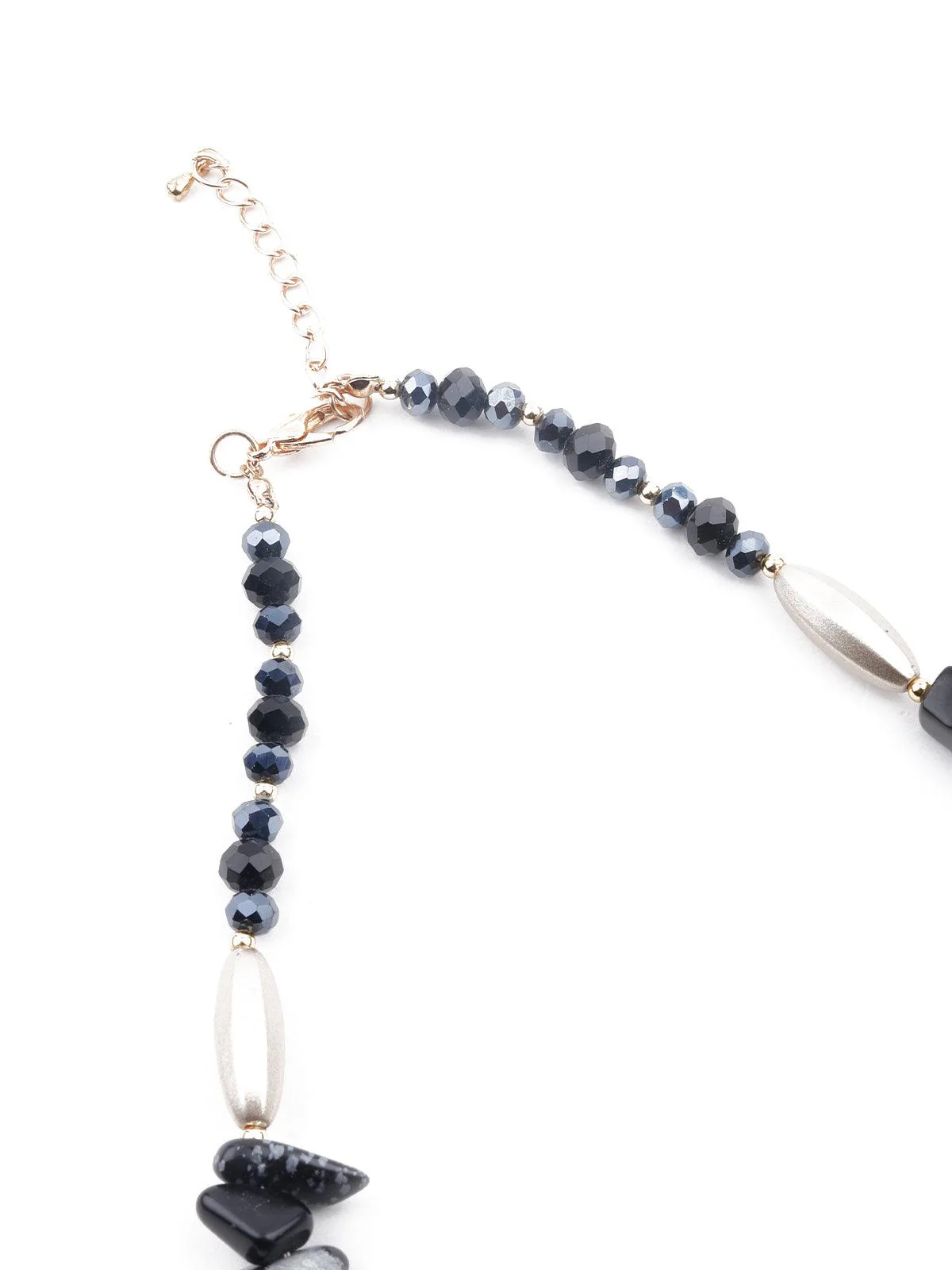 Odette Women Jet Black Beacy Layered Necklace - Image 4