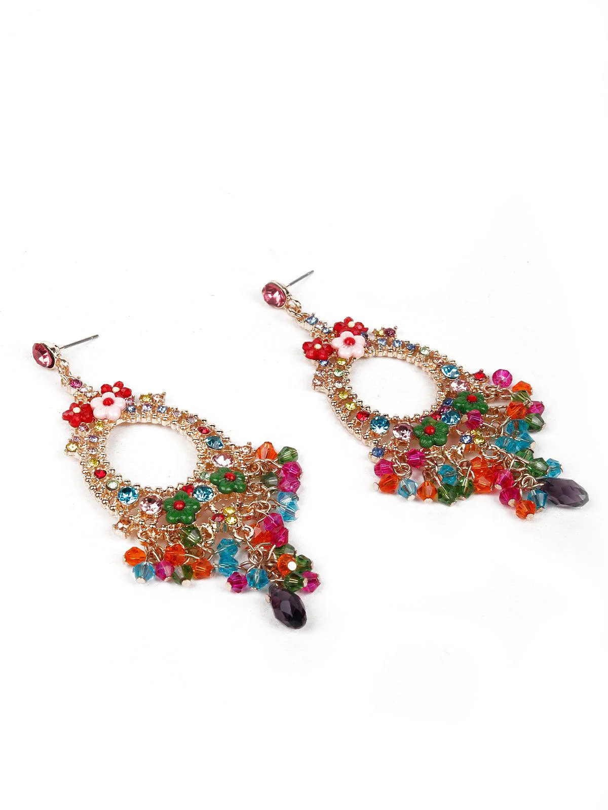 Odette Women Multicoloured Metal Earrings - Image 4