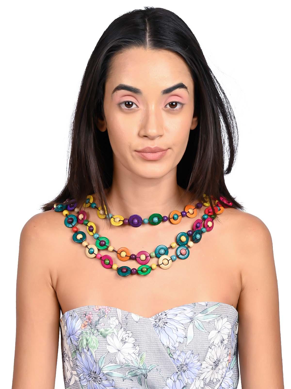 Odette Women Multicoloured Bohemian Vibrant Necklace