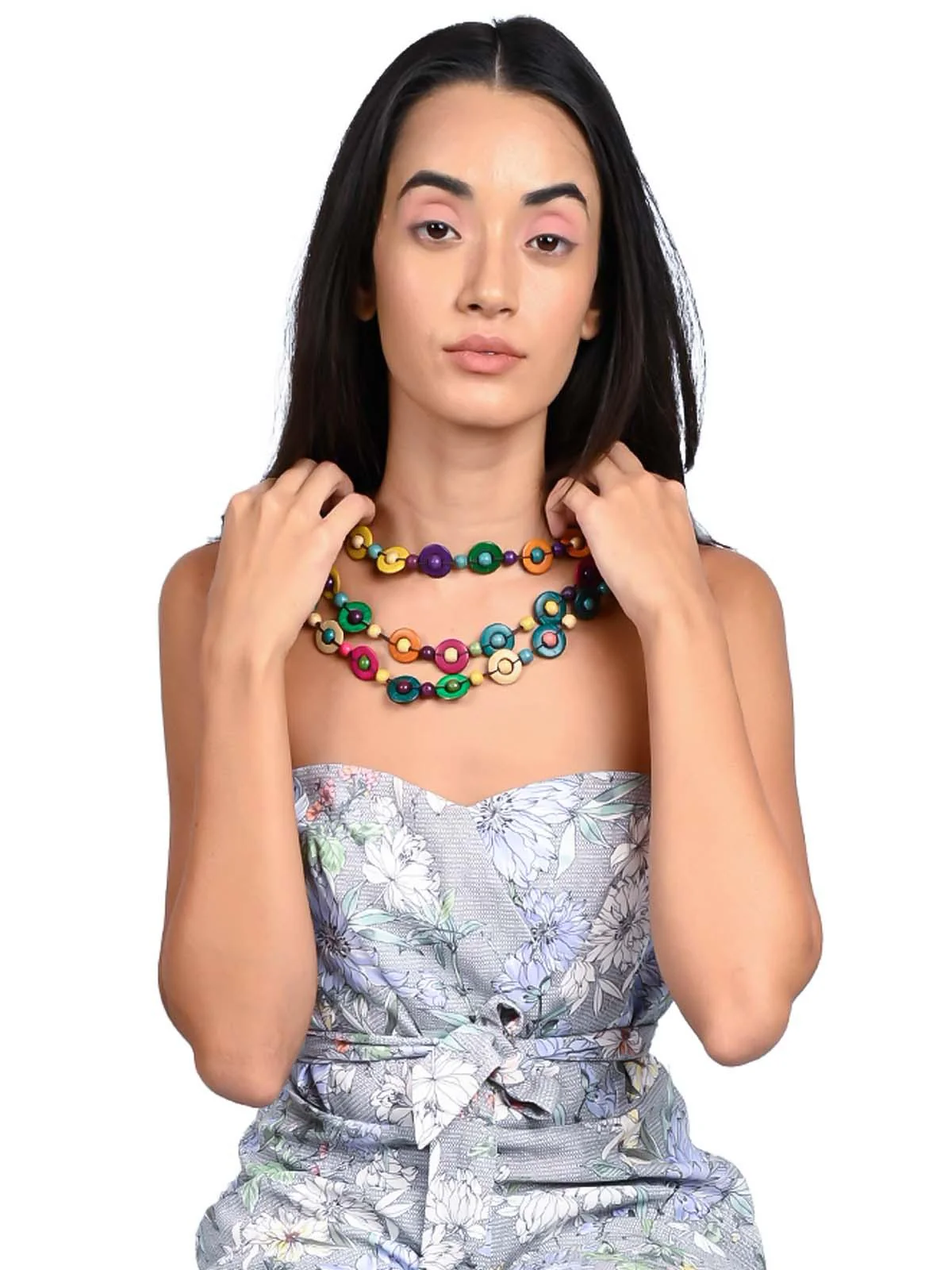 Odette Women Multicoloured Bohemian Vibrant Necklace - Image 2