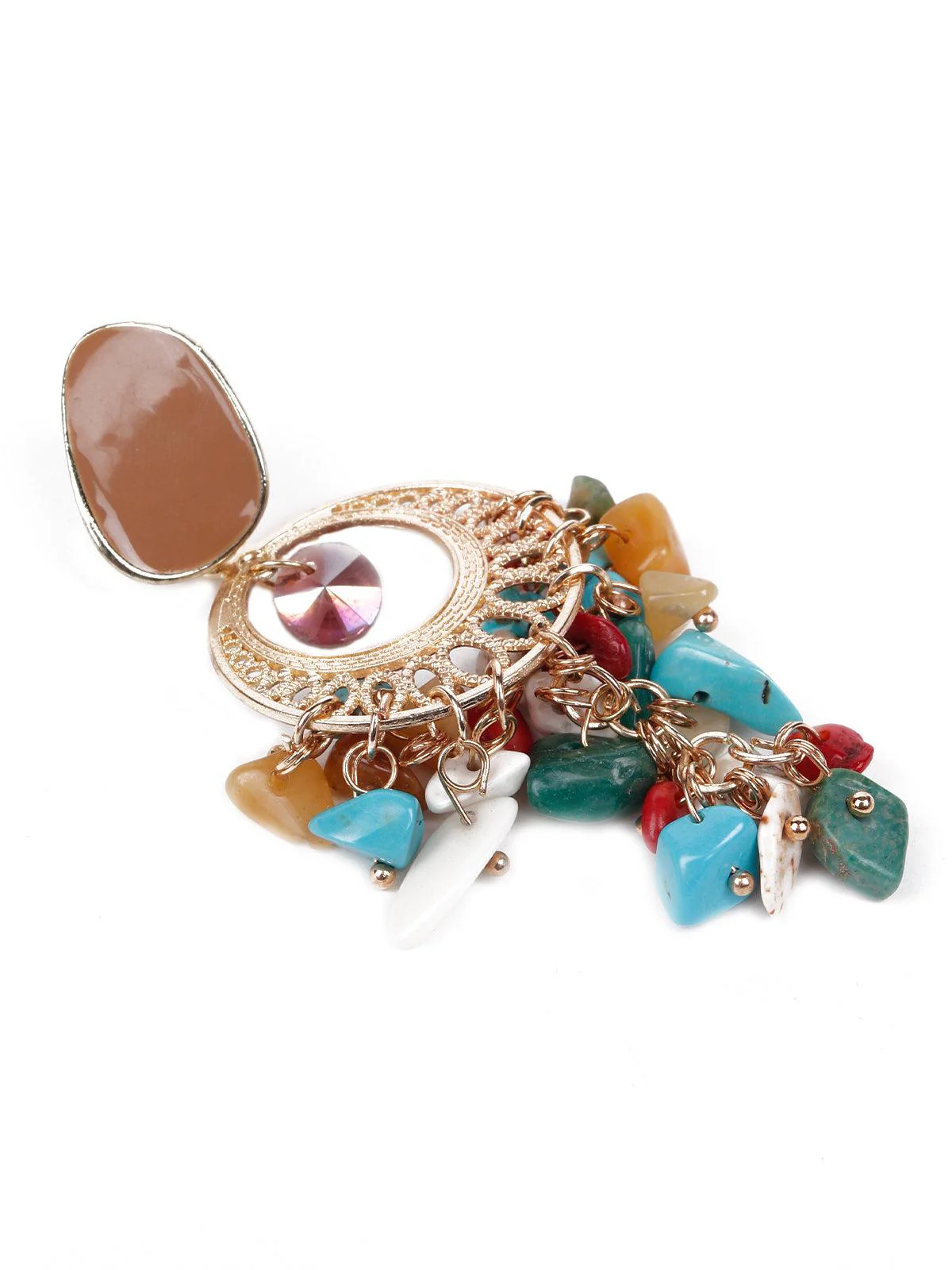 Odette Women Multicoloured Clustered Drop Earrings - Image 5