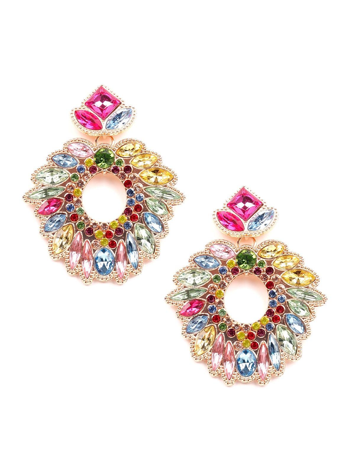 Odette Women Multicolour Metal Earrings - Image 3