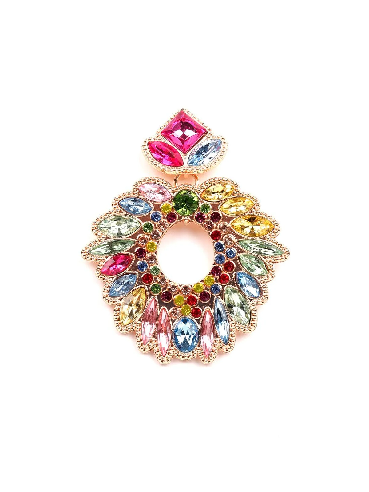 Odette Women Multicolour Metal Earrings - Image 4