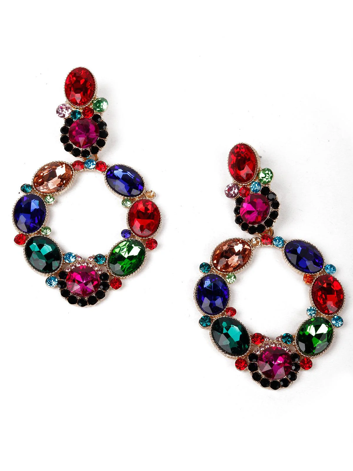 Odette Women Multicolour Metal Earrings - Image 4
