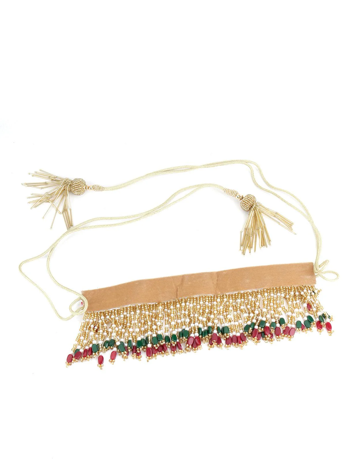 Odette Women Multicoloured Fabric Tie-Able Tassel Belt! - Image 6