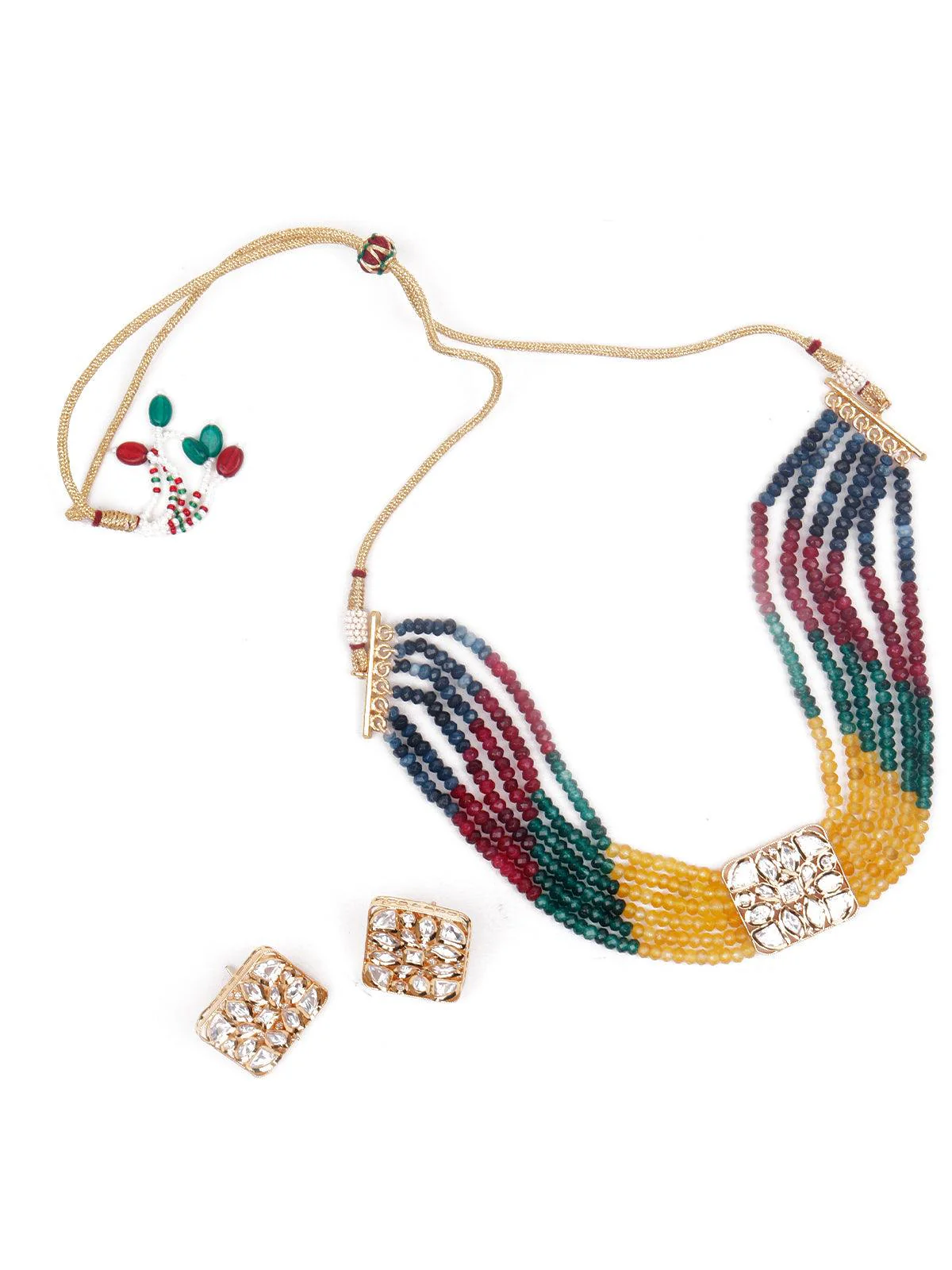 Odette Women Multilayered Metal Choker Necklace Set - Image 4